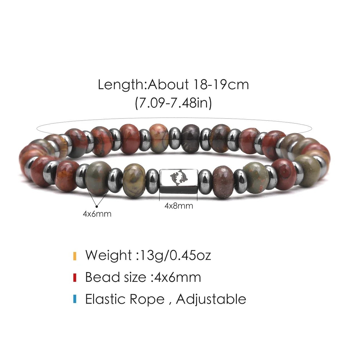 Black Gallstone Energy Stone Yoga Bracelet for Boys and Girls12 Constellation Bracelet Taurus Leo Aries