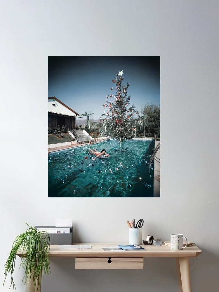 Slim Aarons Swim, Print Art Canvas Poster, For Living Room Decor, Home Wall Picture