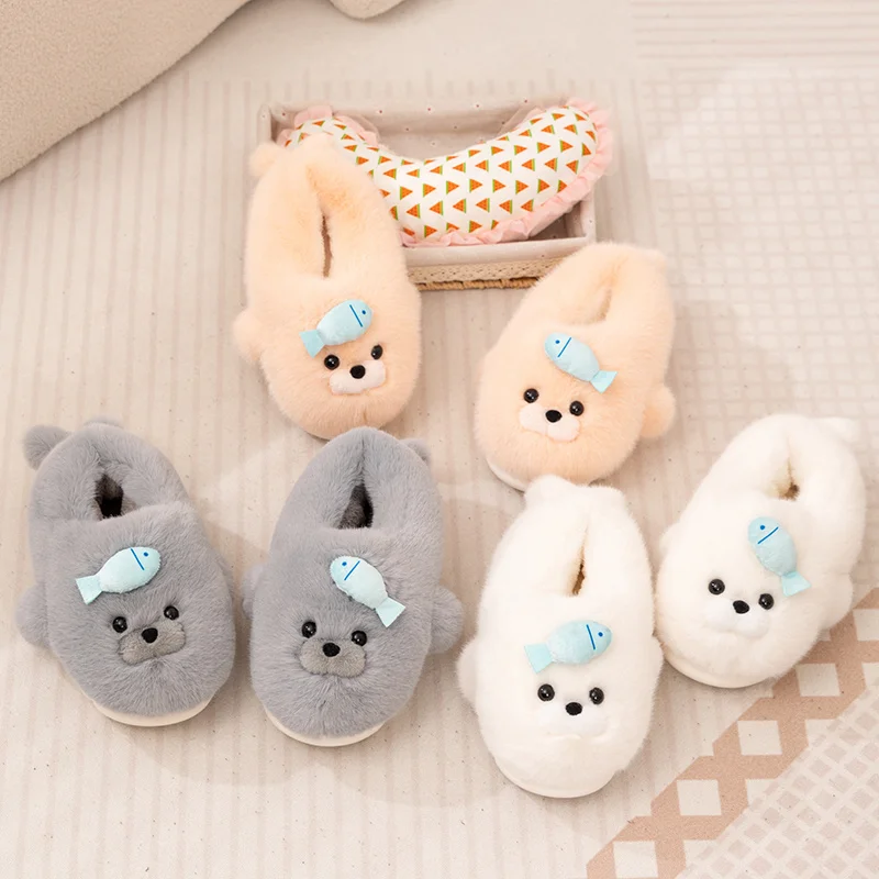 

Nuonuo Seal Slippers Plush Winter Fish White Pink Doll Grey Marine Life Toy Kawaii Soft Gift For Kids Children
