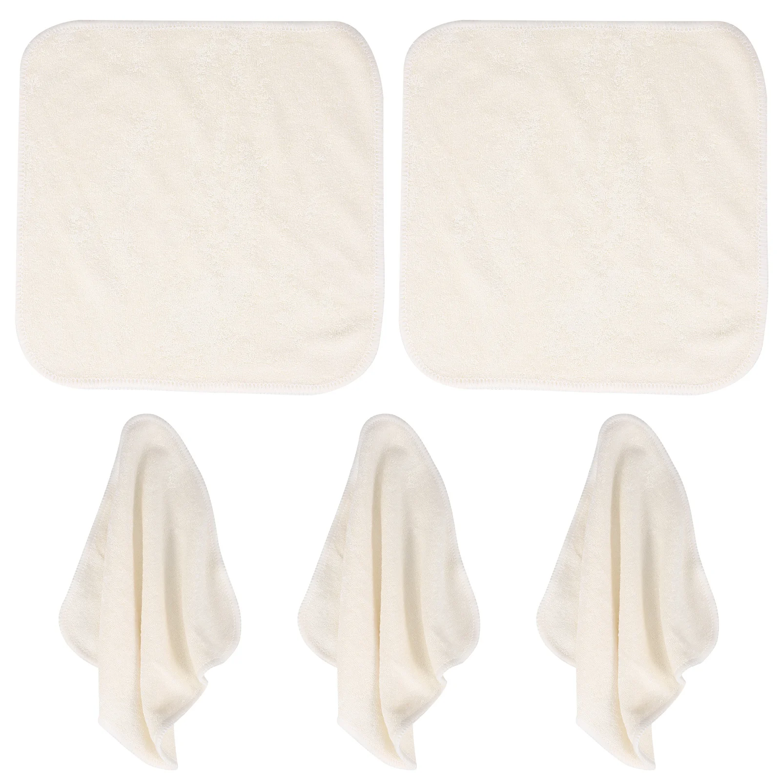 5 stks Bamboevezel Reinigingsdoekjes Herbruikbare Wasbare Zachte Gezichtshanddoeken Reisformaat Gezichtswashandjes Exfoliërende Washandjes