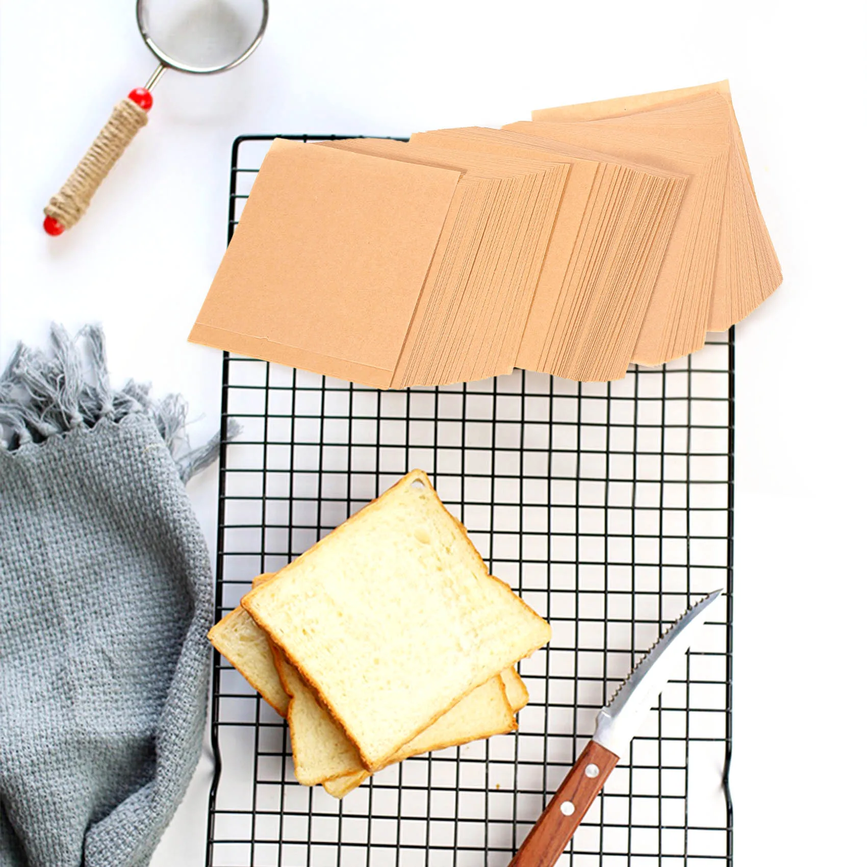 Feuilles de papier parchemin non blanchies, 500 pièces, parchemin antiadhésif, parchemin parfait pour l'emballage