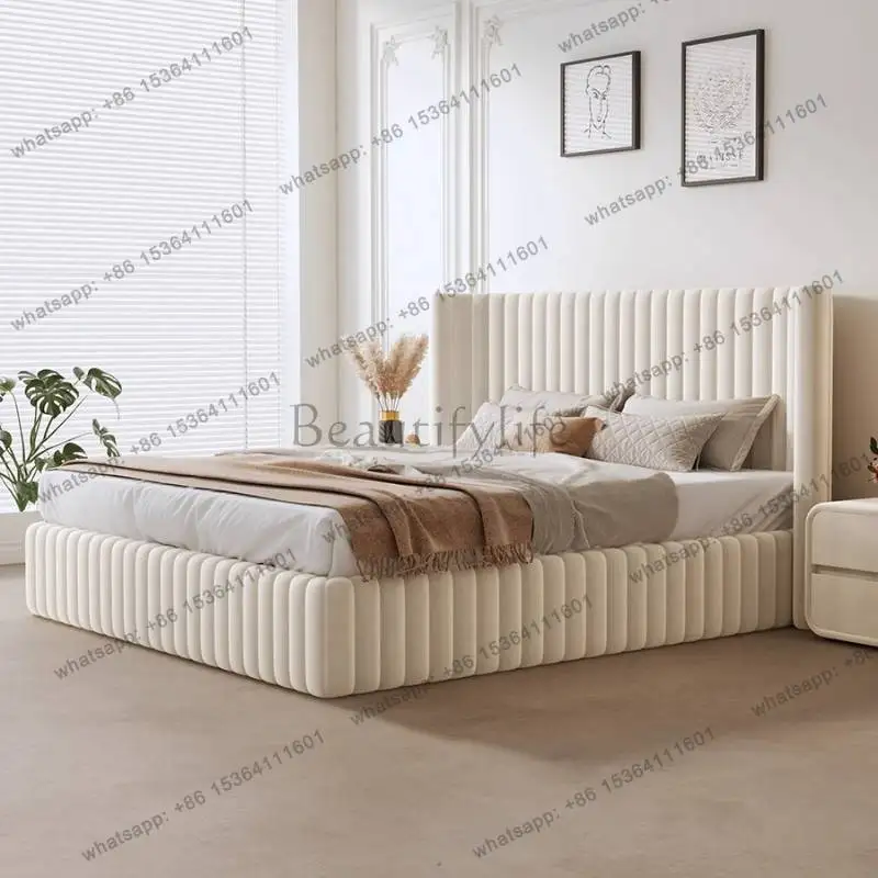 YJ Barrier Mattresses Double Bed Decoration Dormitory Luxury Queen Double Bed Loft Wooden Letto Matrimoniale Furniture