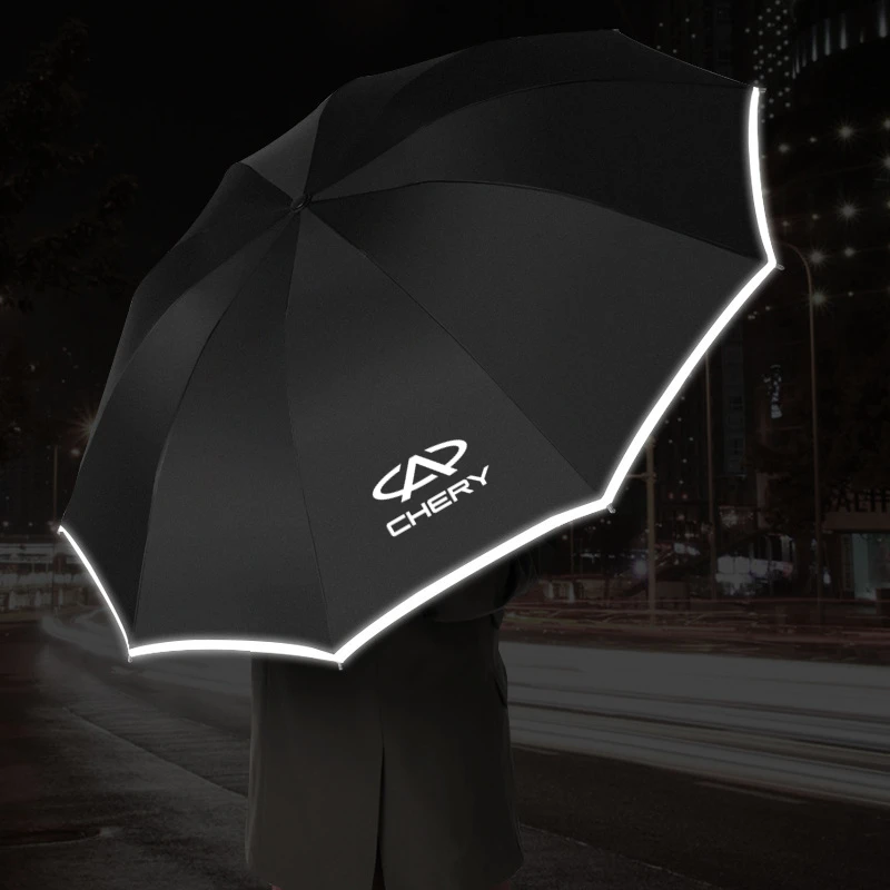 Fully Automatic UV Umbrella With LED Flashlight Reflective Stripe Reverse Large Umbrellas For CHERY TIGGO 3 4 5 7 PRO 8