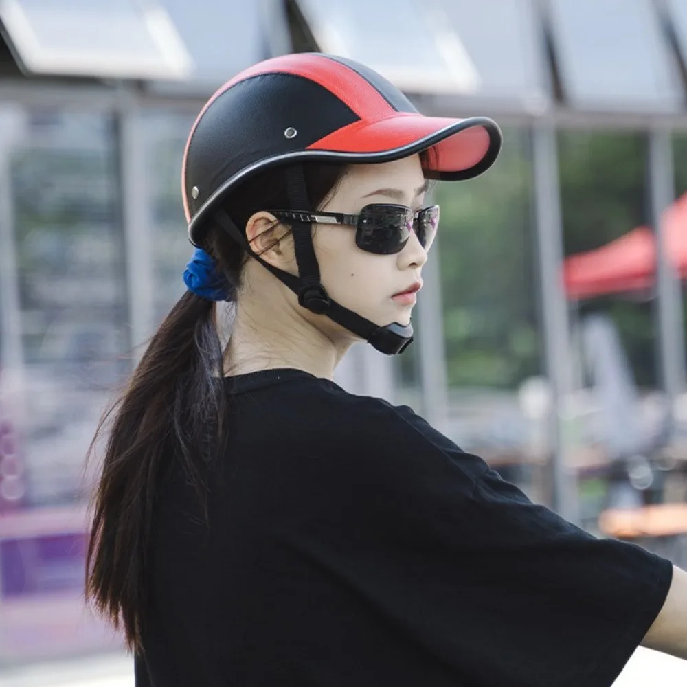 

Baseball Cap Style Bicycle Helmet Safety Hard Motorcycle Half Helmet Half Face Adjustable Strap Cycling Helmet for Men Women