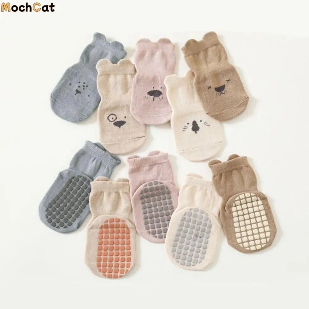 

5Pairs Soft Bear Ears Baby Cotton Socks Breathable Non-slip kids Cartoon Socks Autumn Spring Cute Short Tube Socks Newborn