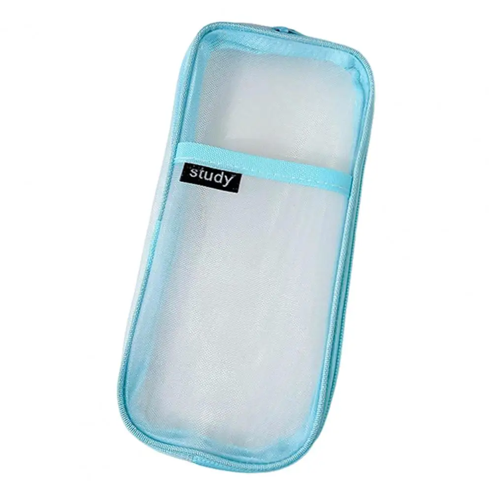 Transparent Stationery Holder Transparent Mesh Pencil Case Breathable Mesh Fabric Pencil Case with Transparent for Organized