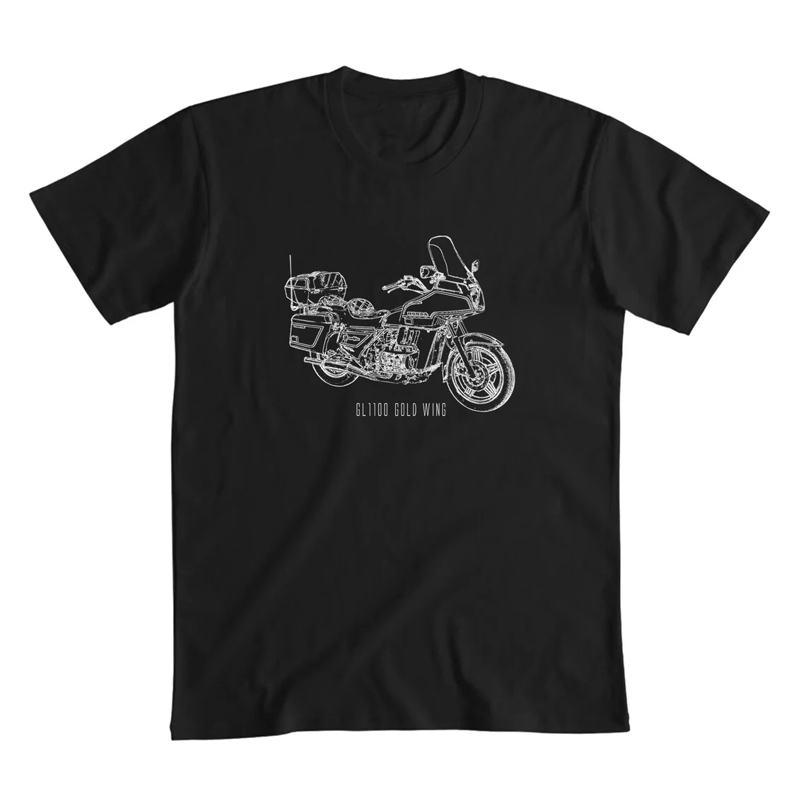 

GL1100 Gold Wing Motorcycle T-Shirt Graphic Summer Short Sleeves 100% Cotton Cool Tee S-3XL