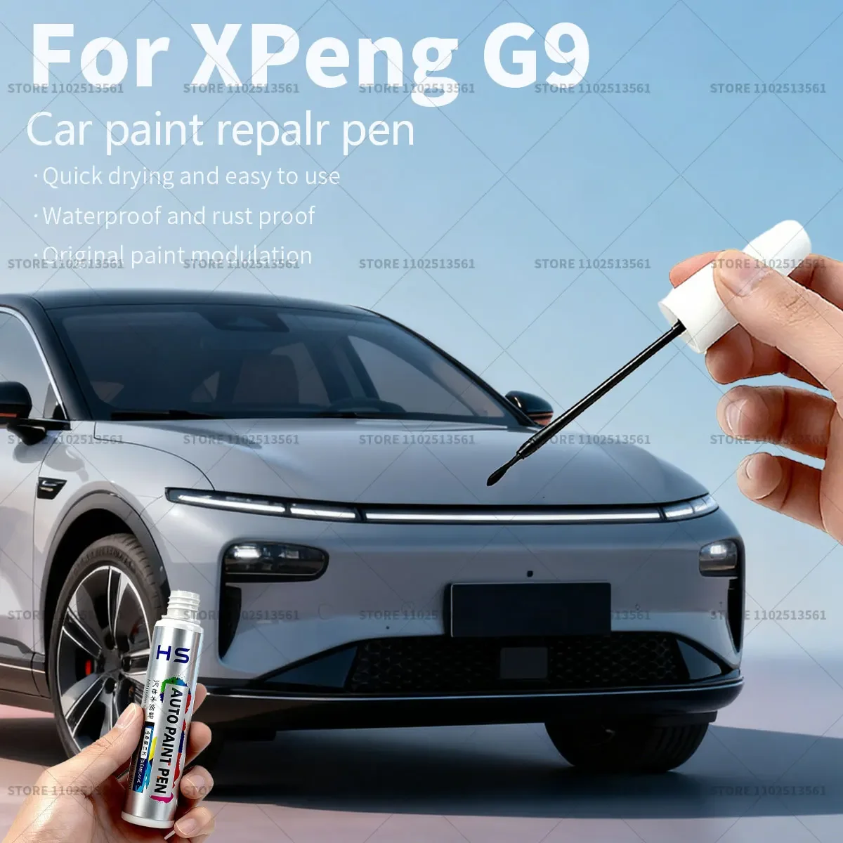 

Ручка для ремонта автомобильной краски, средство для удаления царапин, сделай сам, автоаксессуары для XPeng G9, черный 111, синий, 111, серебристый, 119 синий, WL, зеленый 117