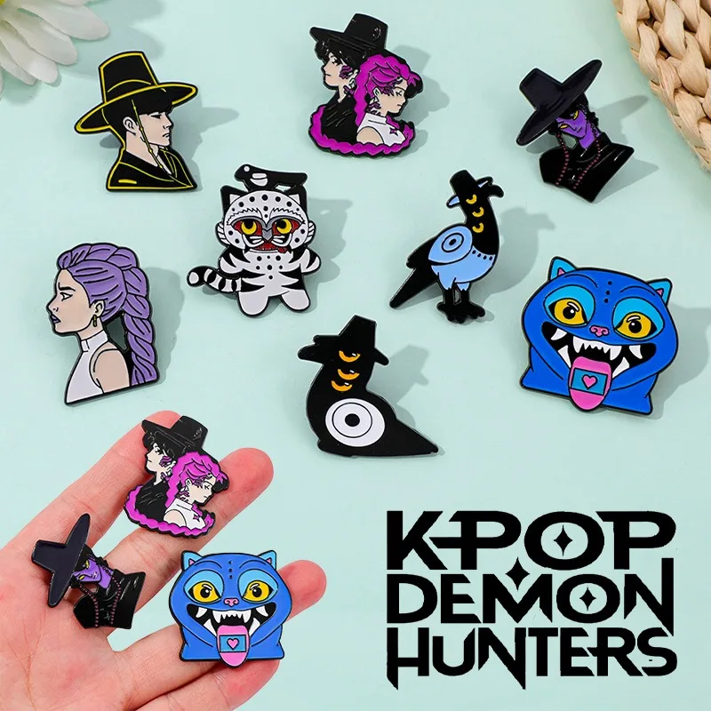 

Kpop брошь «Охотники на демонов» Saja для мальчиков, сумка в стиле аниме, булавки, украшение для рюкзака, детский декор, эмалированные украшения с лацканами, милые аксессуары, подарки