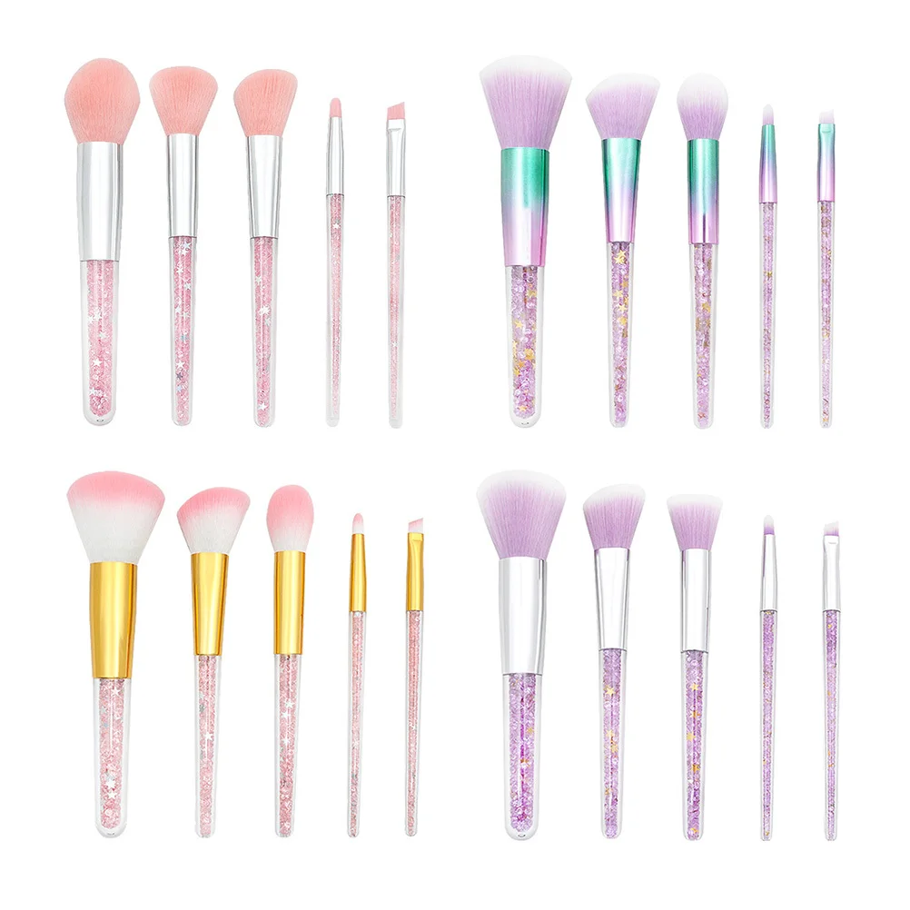 5-teiliges 1-Set Make-up für Damen, Premium-Kosmetik-Pinsel-Set, kein Ausfallen, dichte Borsten, professionelle Make-up-Tools, Puderpinsel für den Alltag