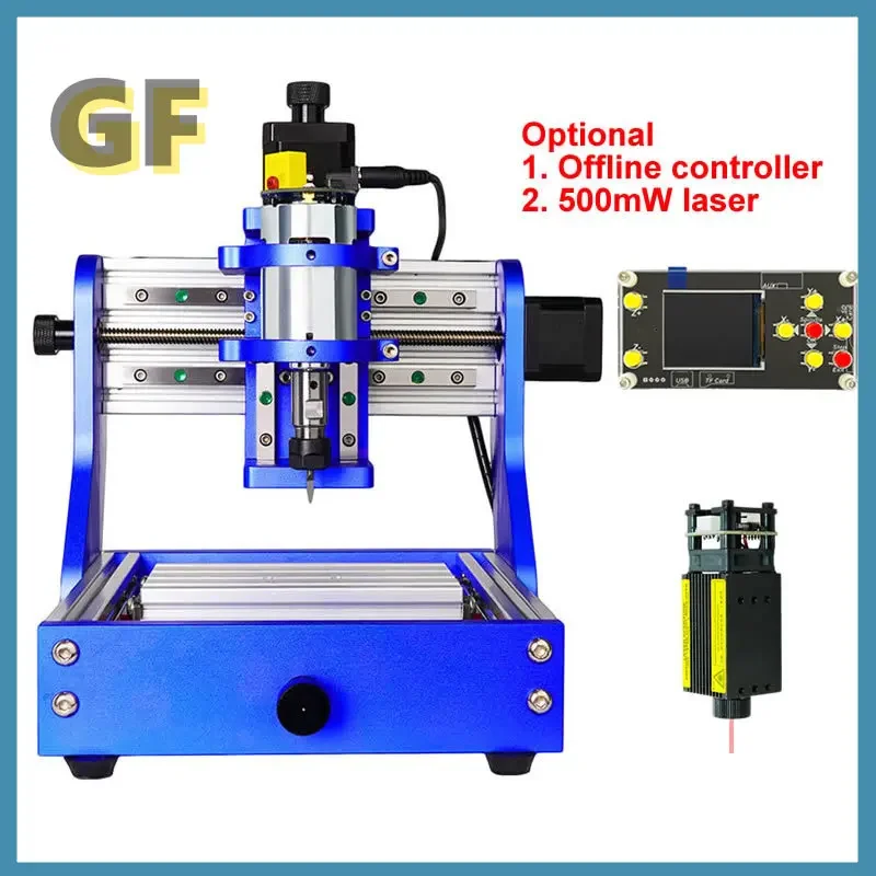 DIY Mini CNC Router Engraver 1310 Full Metal Frame Desktop PCB Milling Machine Wood Carving Optional 500mW Laser Offline Control