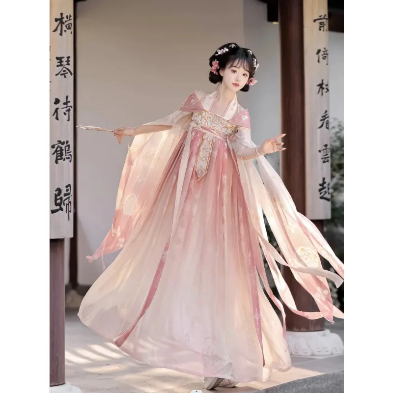 Hanfu Female ClothesTang Style Chest Length Skirt Embroidered Chinese Style Cosplay Costume Hanfu Dress