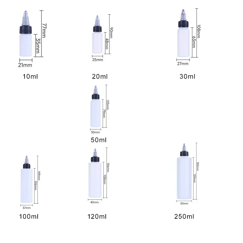 10Pcs 10ml-250ml Condiment Squeeze Bottles Liquids Squirt Dispenser BBQ Sauce Oil for Mustard Syrup Salad Dressing Dispenser