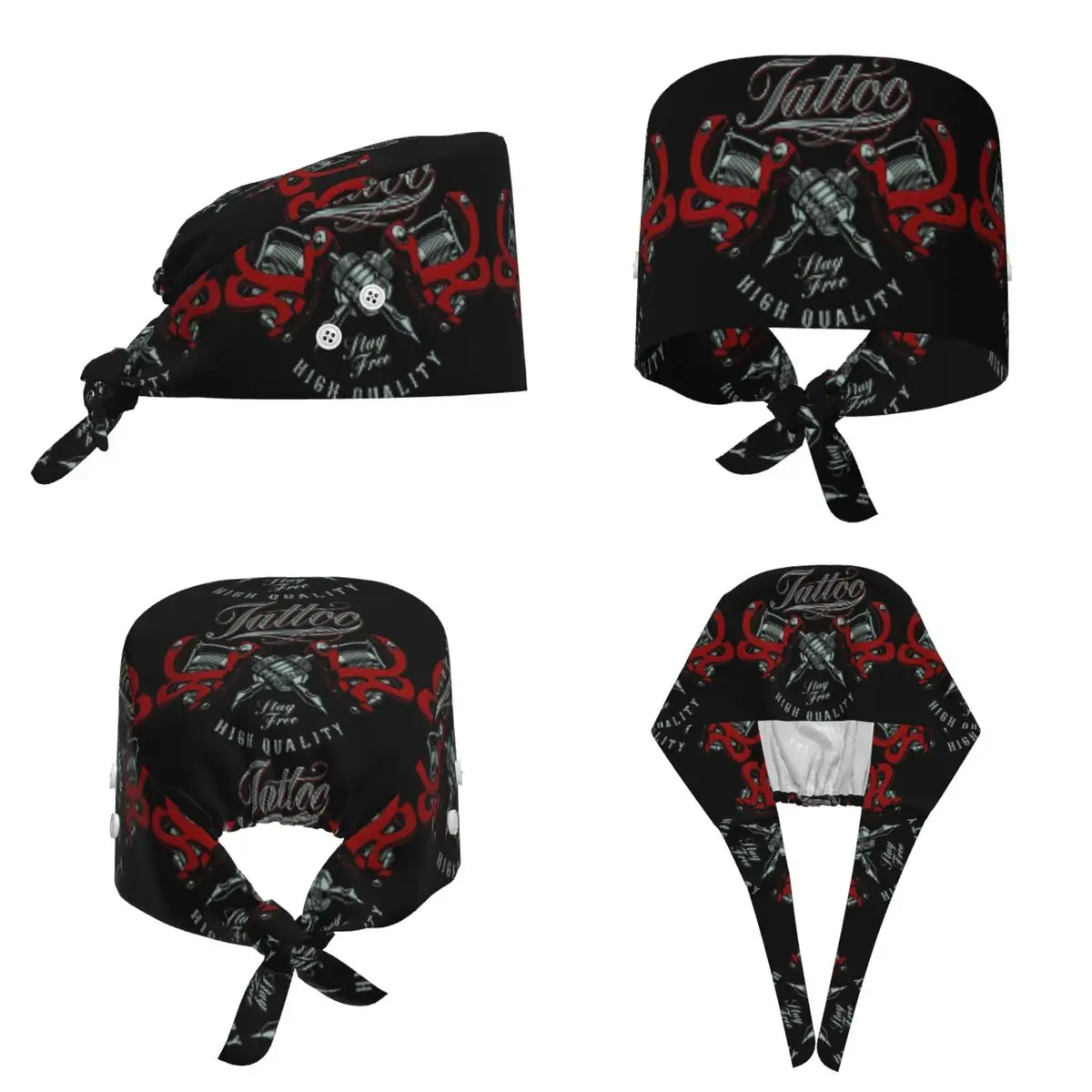 Custom Bib Tattoo Artist Tattooists Scrub Hat Doctor Working Surgical Cap Men Women Adjustable Nursing Caps for Dentist