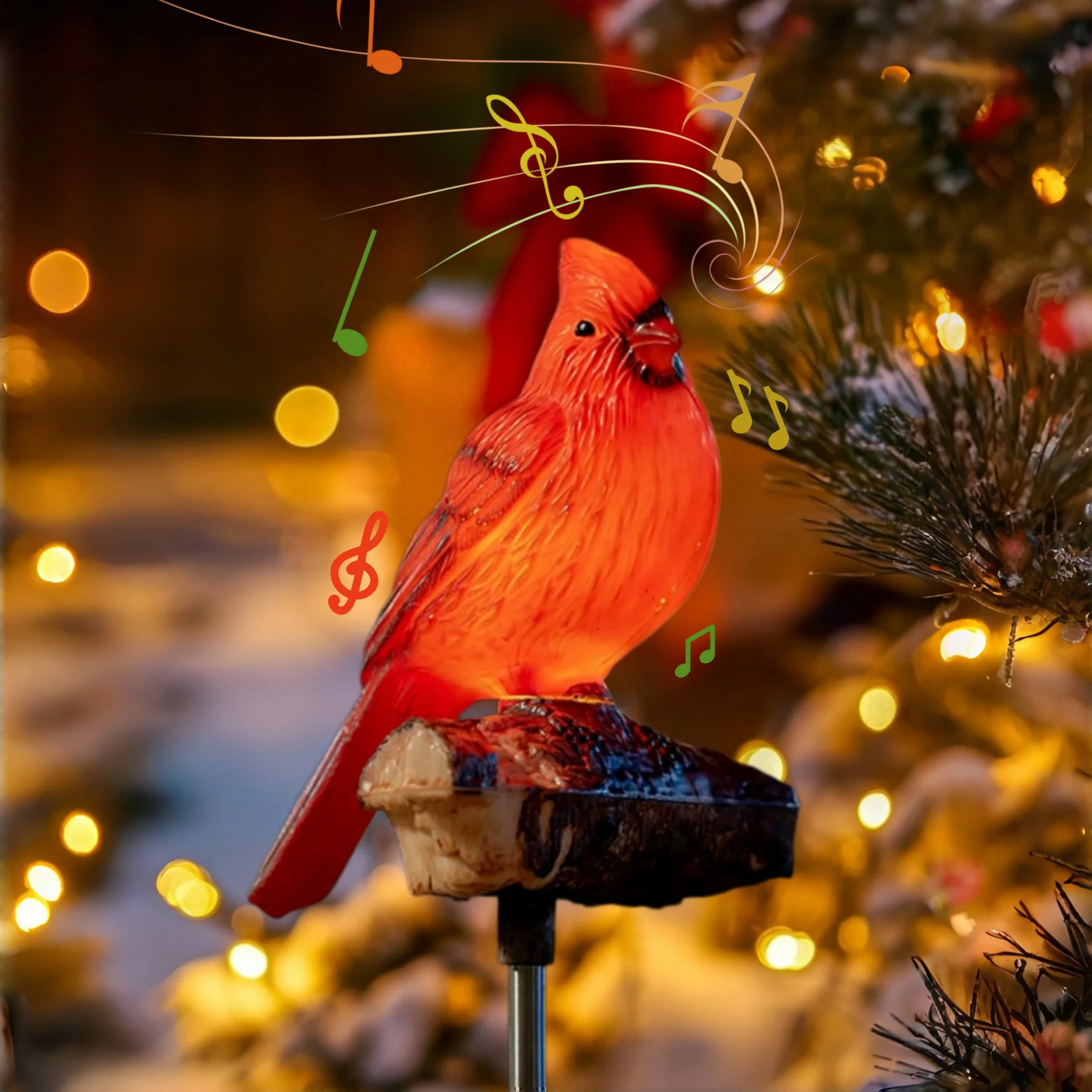 Outdoor Garden Solar Stake Light, Solar Garden Decoration Outdoor Hummingbird Light, Solar Garden Bird Stake Lights for Outside with Simulated Call Light, for Yard Outdoor Garden Decorative Pathway Home Decor