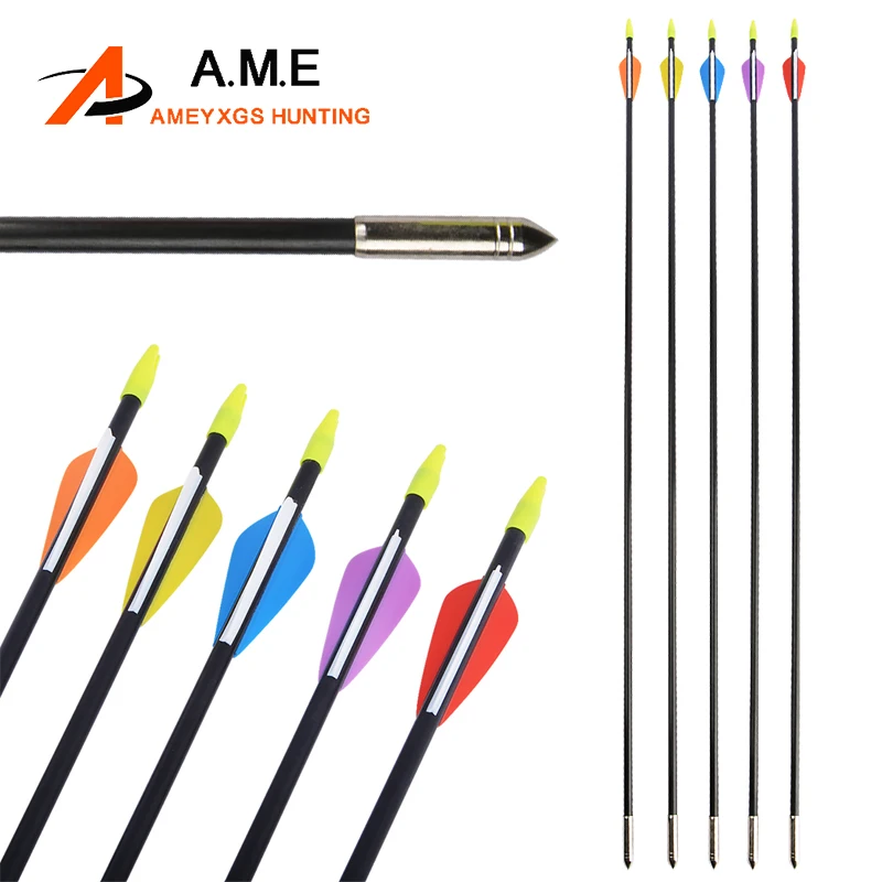 6/12pcs Fiberglass Arrows 32 Inch OD 7mm For Recurve Compound Bow Archery Hunting Target Practice Shooting Arrow