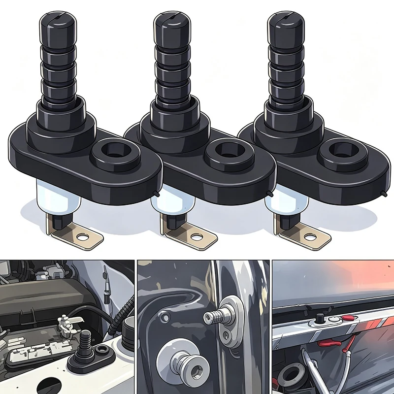 Universal Car Door Pin Switch Flange Mount Engine Hood Bonnet Switch Vehicle Interior Courtesy Door Light Alarm Sensor Switch