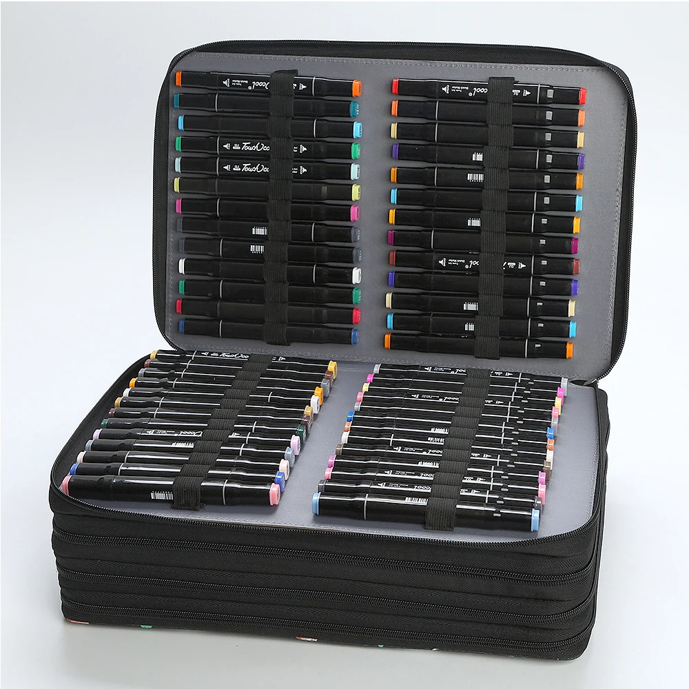 Large Marker Organizer Case for 224 Slots Markers, Marker Storage Bag with Dividers for Paint Markers, Sketch Markers