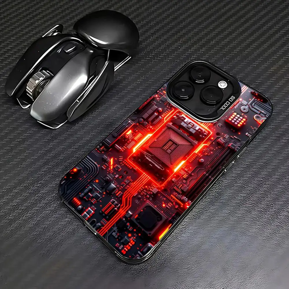 

Circuit board design case for iPhone17 16 15 14 13 12 11 Pro/ Max/Plus shock-proof rear cover anti-fingerprint