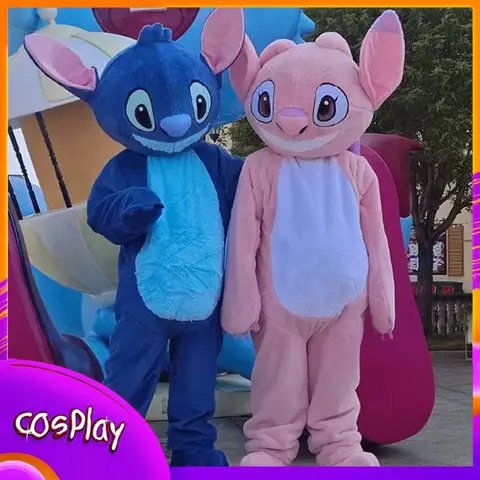 Disney Stitch Angel Cosplay Costume Cos Doll Clothes Cartoon Adult Walking Street Stage Performance Halloween Party Perform Prop