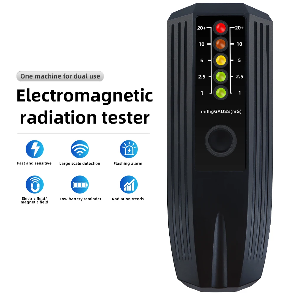 휴대용 전자기 방사선 검출기 EMF 테스터 전자기장 강도 측정기 0~20+ 밀리가우스 LED 조명 포함