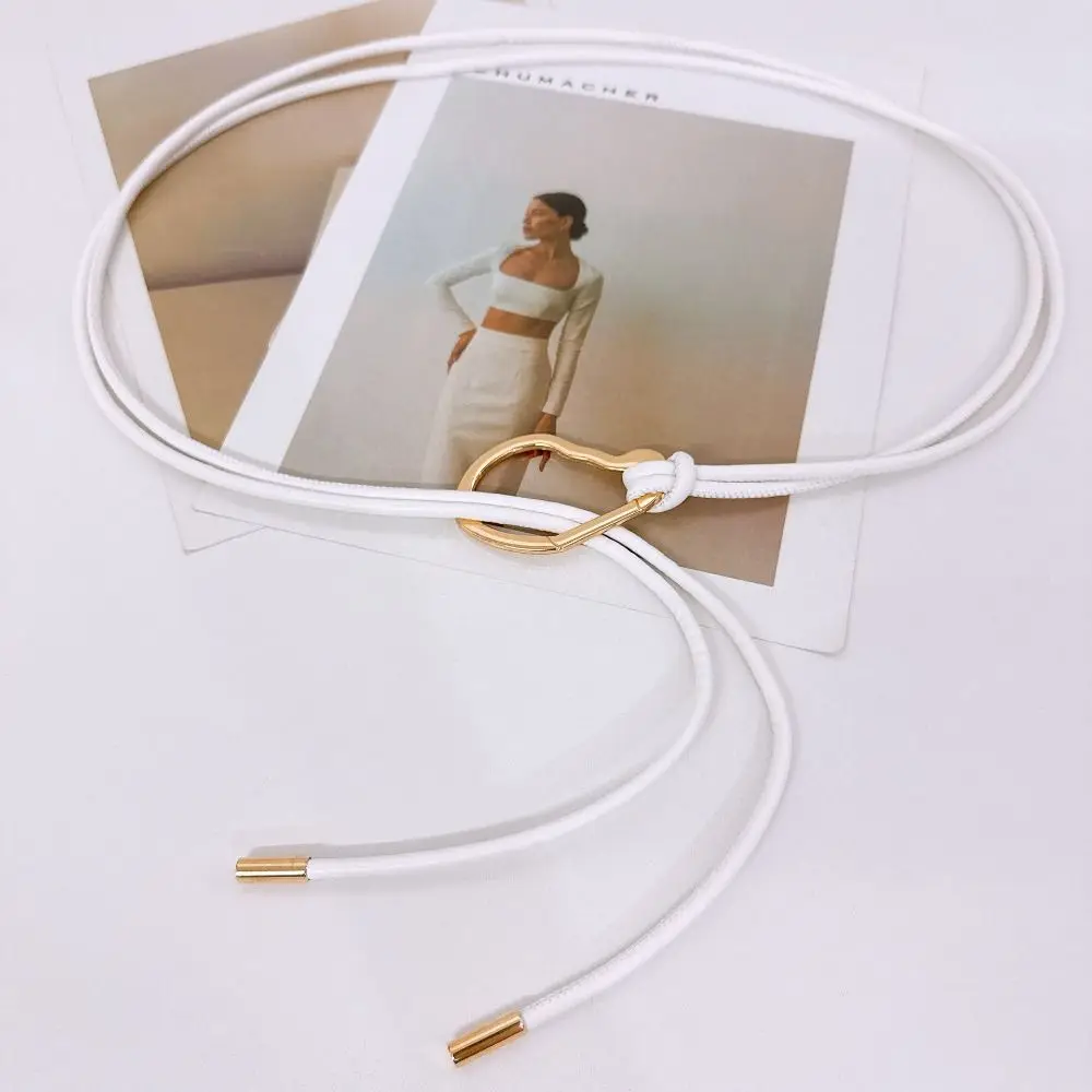 أنيق التخسيس الجلود حبل الخصر سلسلة تنوعا متعددة الاستخدام التنانير غطاء الخصر بسيط أنيق الخصر مقصوص حزام الطرف #5