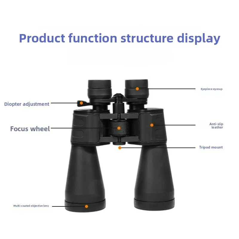 Binoculares con zoom de 10-380x100 con alta definición y gran aumento para senderismo al aire libre, visión nocturna y caza portátil