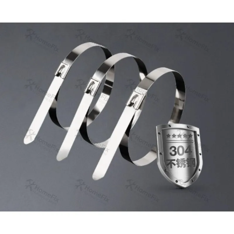 100pcs Stainless Steel ZipTies4.6x700mm Metal Self LockBinding Straps for Exhaust InductionPipe MarineOutdoorHighTemperature Use