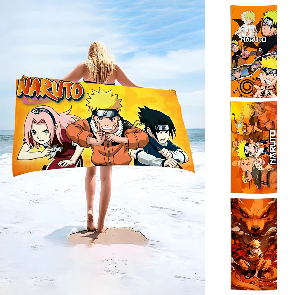 Hot Anime Uzumaki Narutoes Beach Towel Microfiber Sand Free Quick Dry Soft Pool Towels Gift for Women Travel Gym Shower Camping