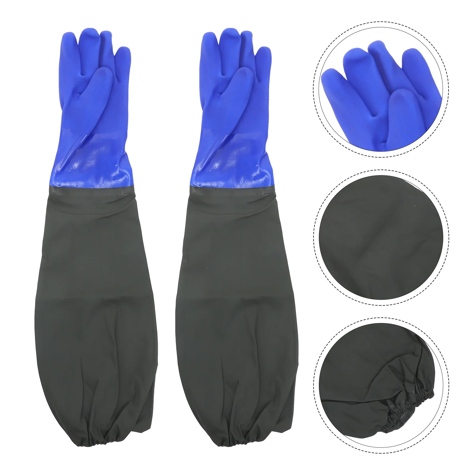 Extra Waterproof Gloves Black Fingerless PVC Fabric Work Fishing Professional Planting Cleaning Reusable Elastic for River