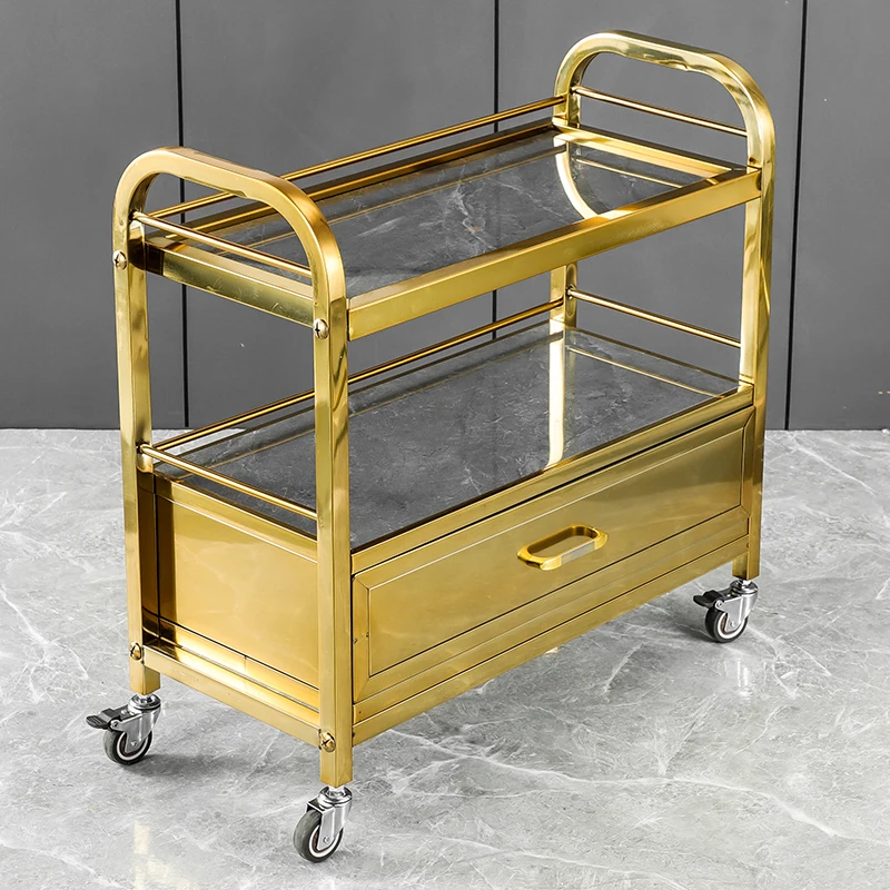 Stainless Steel Utility Cart Restaurant Bar and Hotel Dining Wine Cart Second-Hand Mobile Food Delivery Trolley
