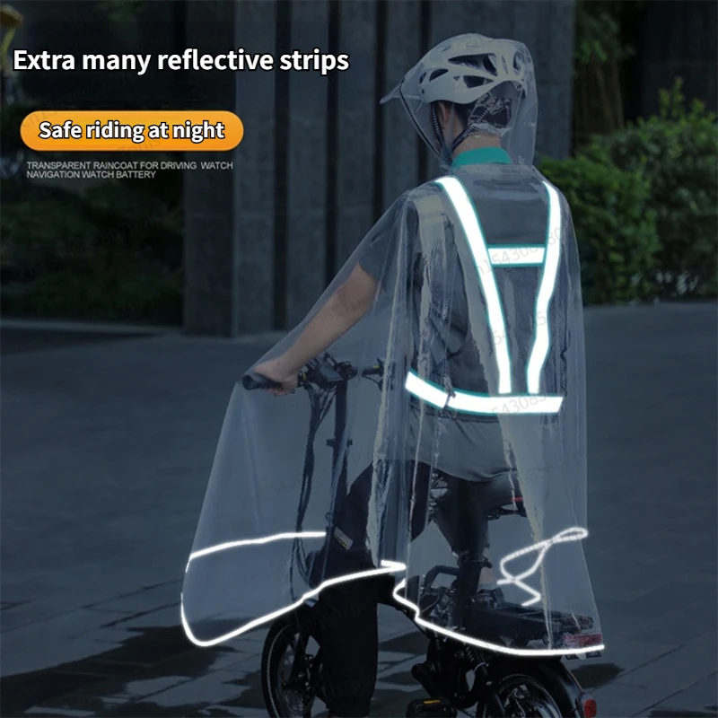 Outdoor Raincoat Hooded Folding Bicycle/electric Scooter Rainproof Waterproof Fishing Mountaineering Large Brim Riding Raincoat