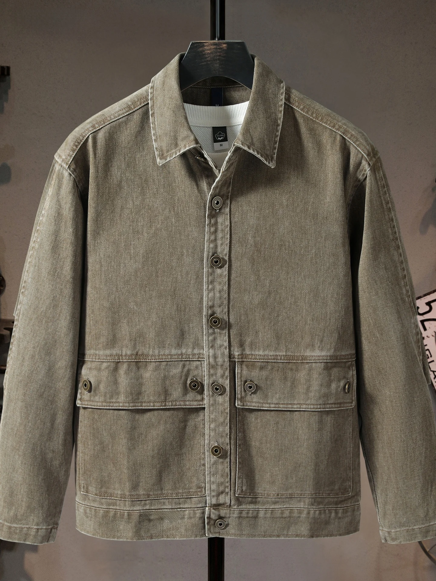 

Classic American Retro Men's Denim Jaet Casual Outdoor Heavyweight Pure Cotton Workwear Versatile Leisure Jaet