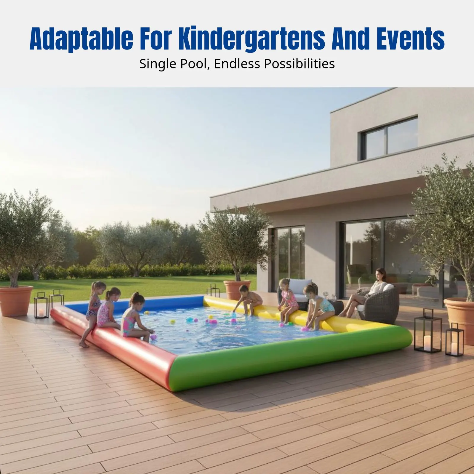 Large Inflatable Water Pool, Thickened Kids Fishing Pond, Outdoor Swimming Pool, Activity, Kindergarten