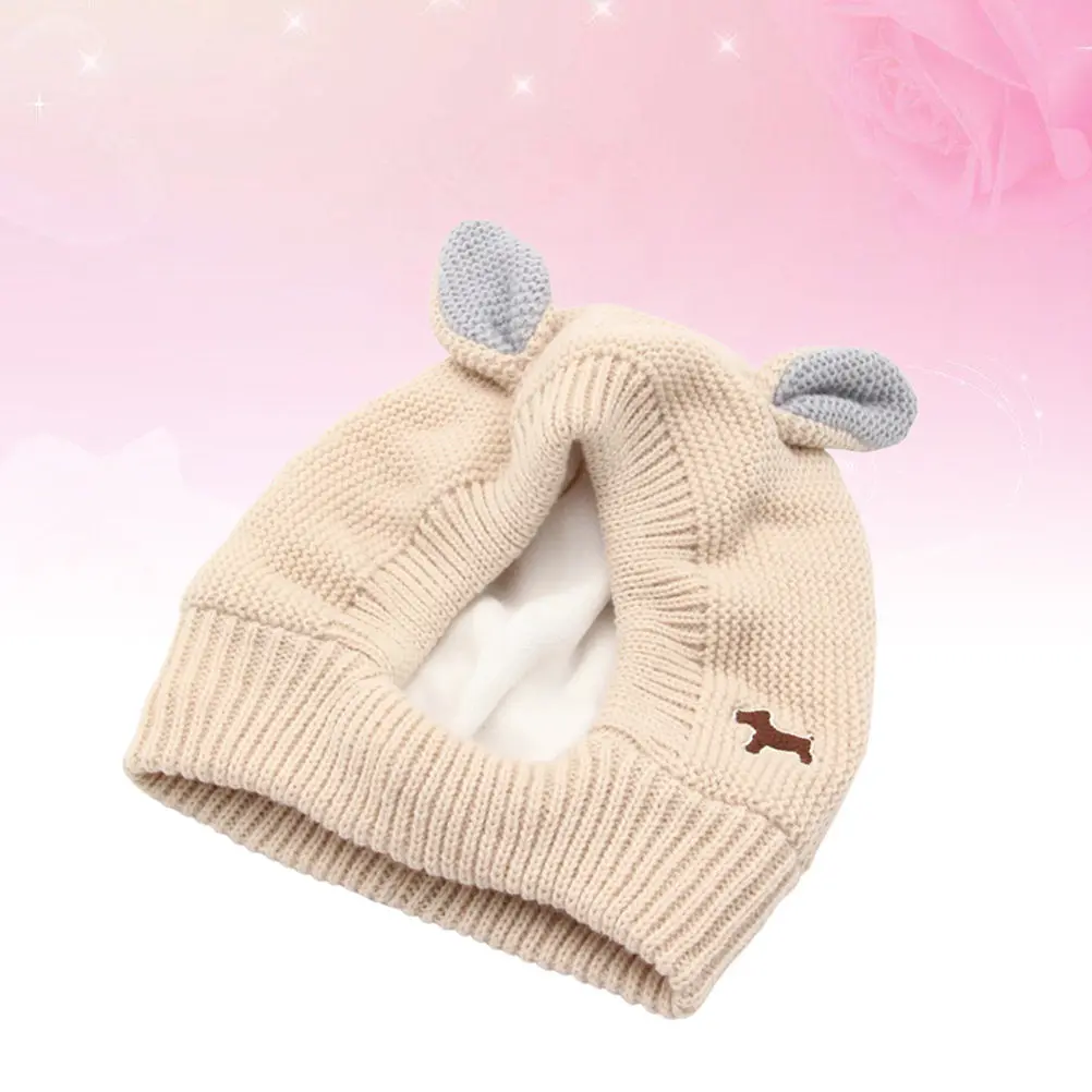 Rabbit Ear Dog Winter Hat Knitted Pet Headwear Soft Gentle on Skin Form-Fitting Comfort Photo Prop Masquerade Daily Wear Weekend
