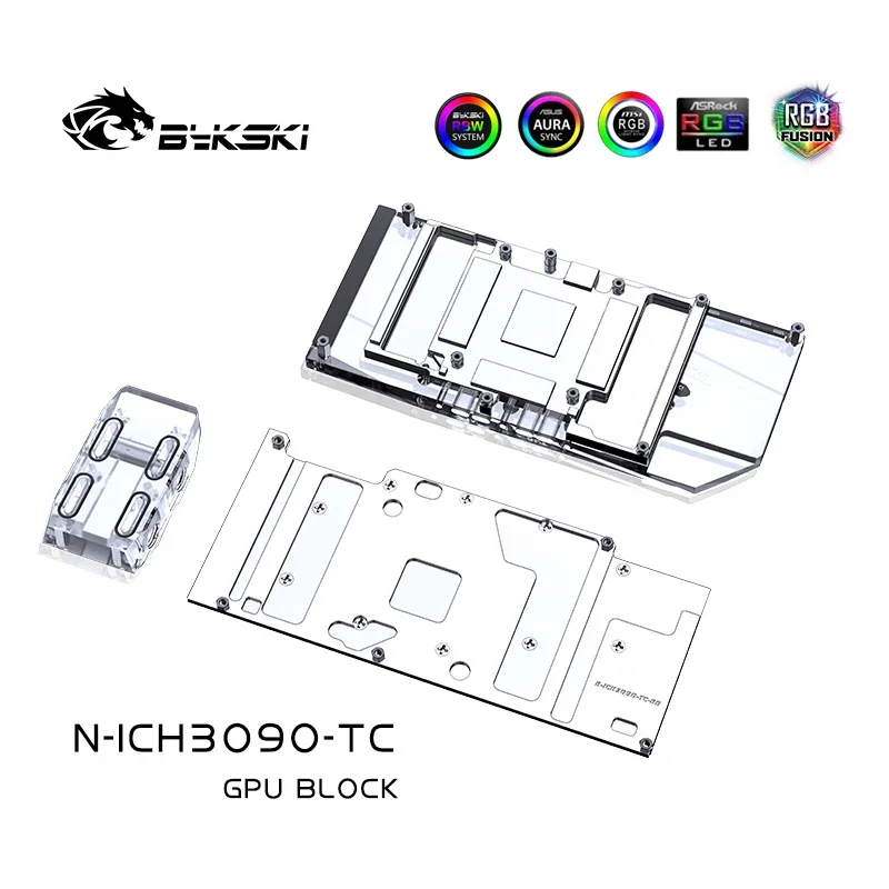 Bykski Water Block for Inno3D RTX 3080 /3090 ICHILL IceDragon Super Edition/GAMING X3 /TWIN X2 GPU Card/Active Backplate Cooling