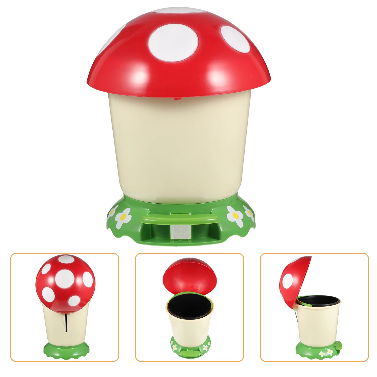 Pedal Trash Can Home Garbage Bucket Mushroom Box Living Litter Pail Household Organization Must Haves Pp Bin