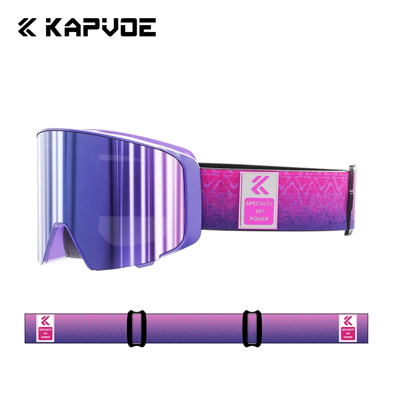 Kapvoe カラーフォトクロミックスキーゴーグル男性スノーモービル防曇