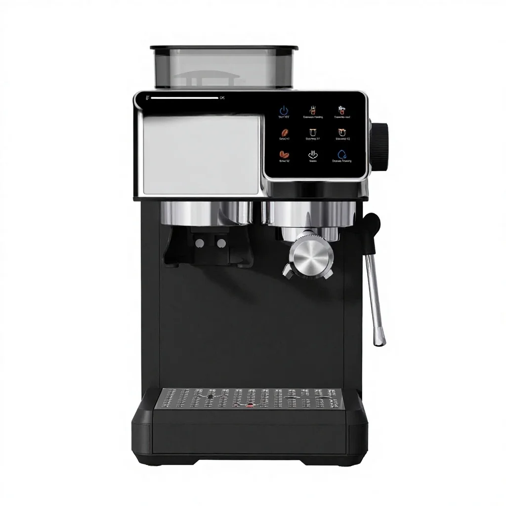 Europe Style Coffee Machine Household Small Semi-automatic Hot Cold Dual-extraction Grinding Stainless Steel PP Espresso Machine
