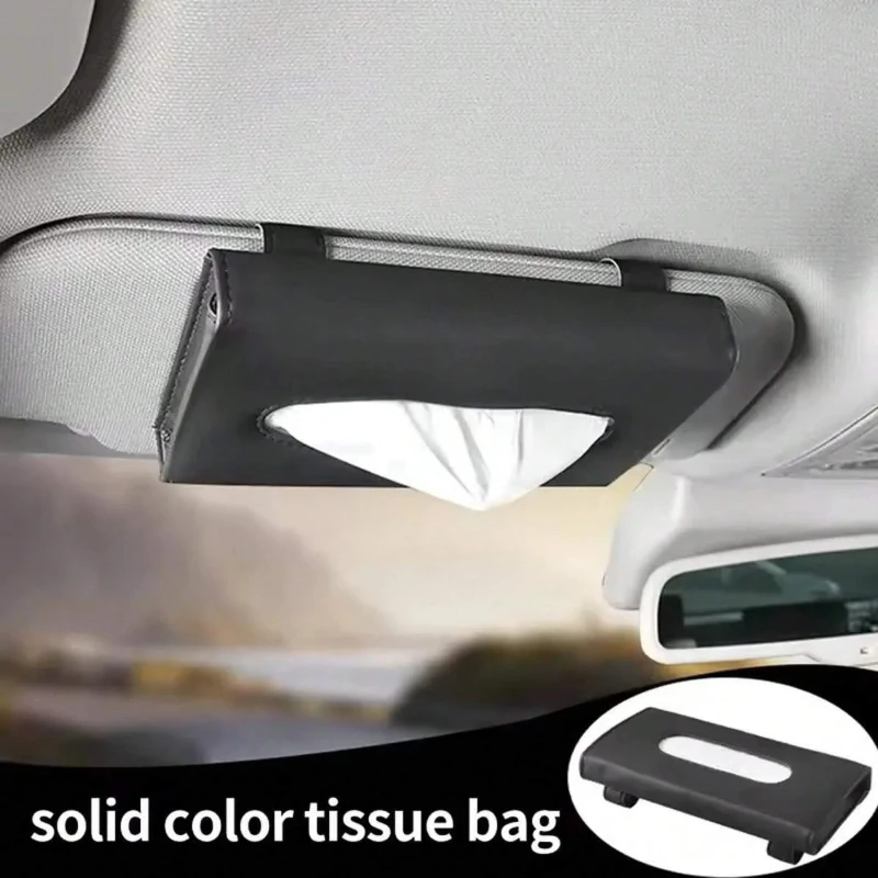 Car Tissue Box Hanging Car Pumping Carton Car Supplies Tissue Bag Tissue Storage Box Sunshade Tissue Bag