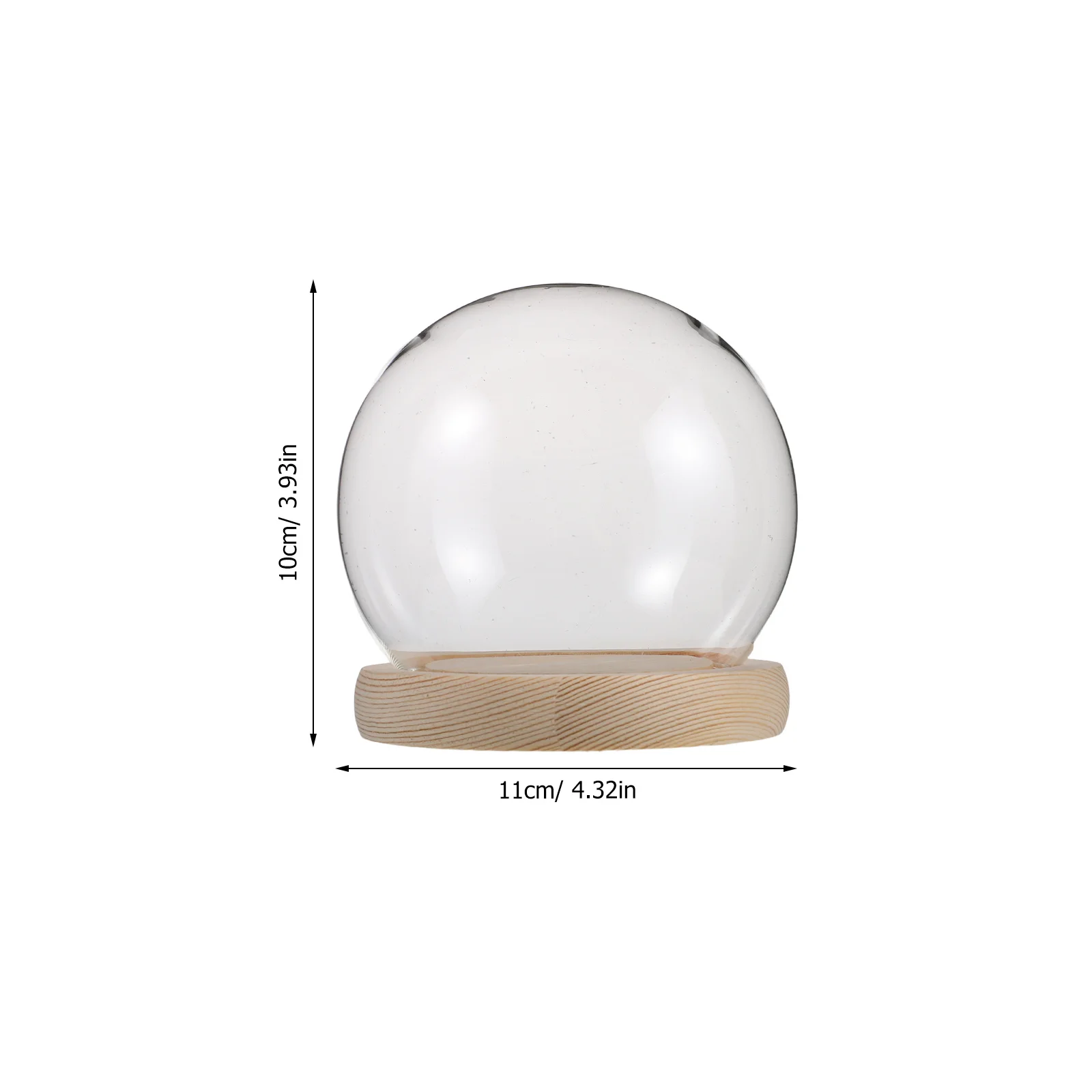 1 مجموعة زجاج مستدير عرض قبة غطاء شفاف للزهور المحفوظة الطين أرقام ديكور سطح المكتب زخرفة قاء زجاجي #3