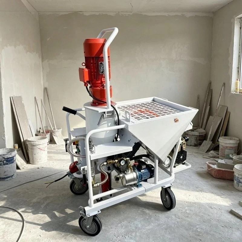 Gypsum Spray Cement Mortar Plasterer 5.5KW 115L Hopper 30L/min for Large Area Wall Plastering Industrial Workshop Customized
