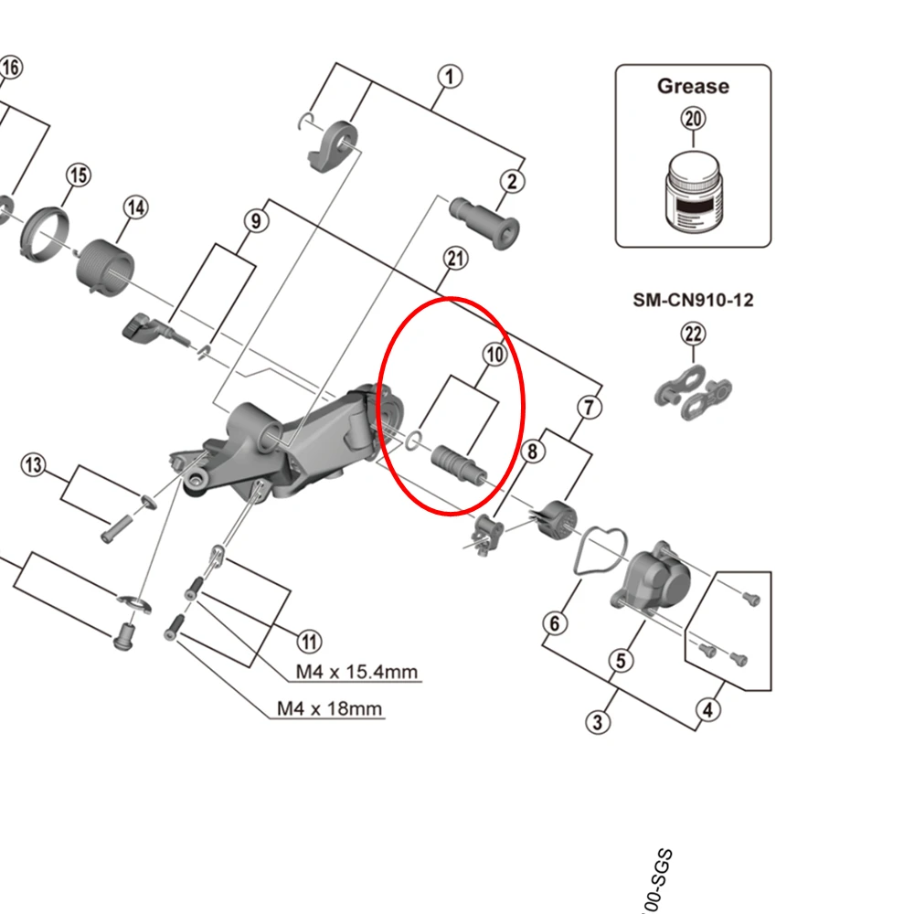 Shimano Rear Derailleur P-Axle & O-Ring For RD-M6000/M7000/M8000/M7100/M8100/M9100/M6100/M615/M675/M640/M820 Y5PV98060 Y5Y198040