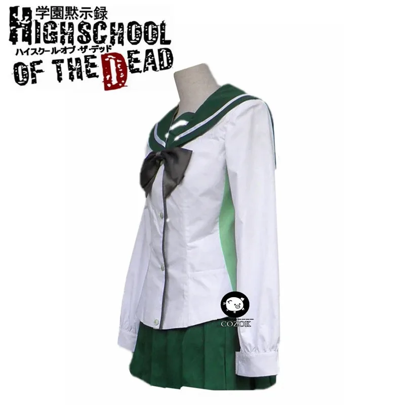 أنيمي المدرسة الميتة مياموتو ري المرأة زي مدرسي تنورة قصيرة زي هالوين تنكري تخصيص