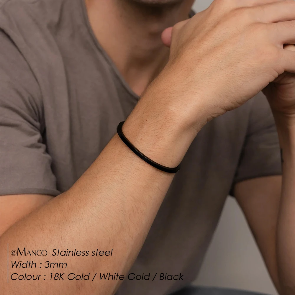 EMANCO Three-Color Stainless Steel Bracelets Geometric Elements Daily Commute Fashion Punk Men's Jewelry Factory Direct Sales