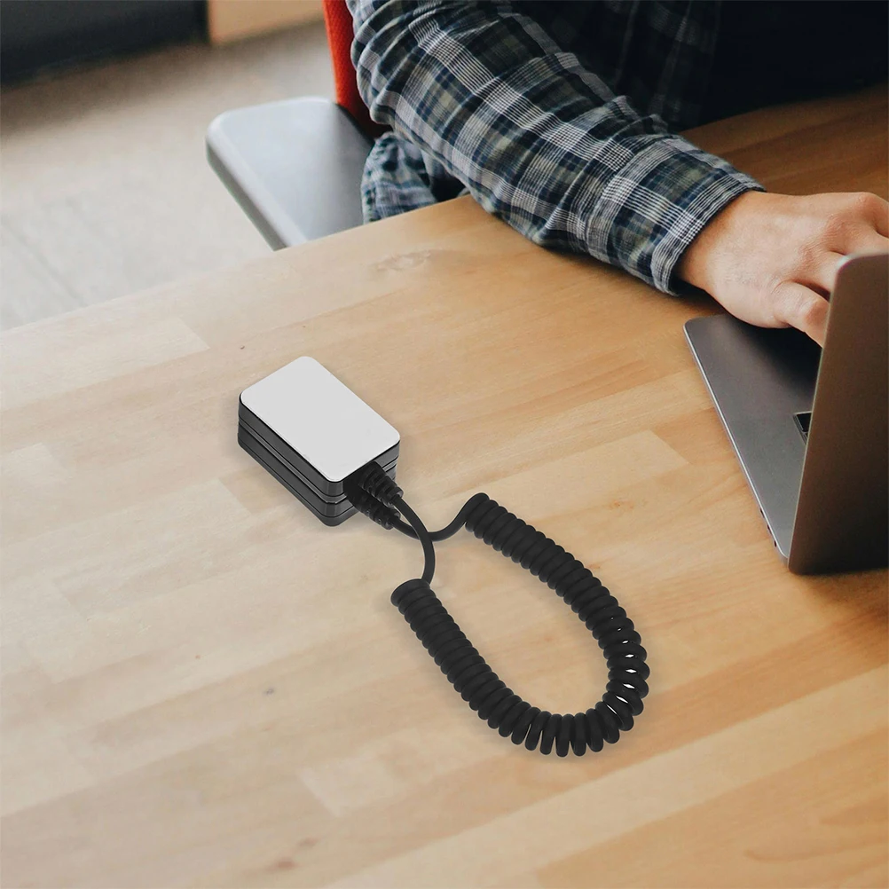 

2pcs Mobile Phones Anti-lost Chain Remote Control Leash Line Lock Kit Self-adhesive Retractable Spring Tether for Phone Security