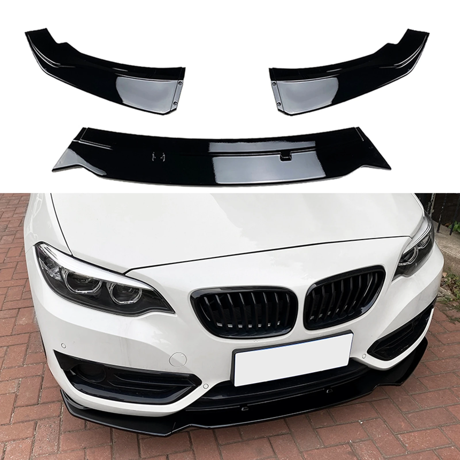 

Car Lower Front Spoiler Splitter Lip Strip Trim For BMW 2 Series F22 220i 225i 228i 2014 2015 2016 2017 2018 2019 Base Model