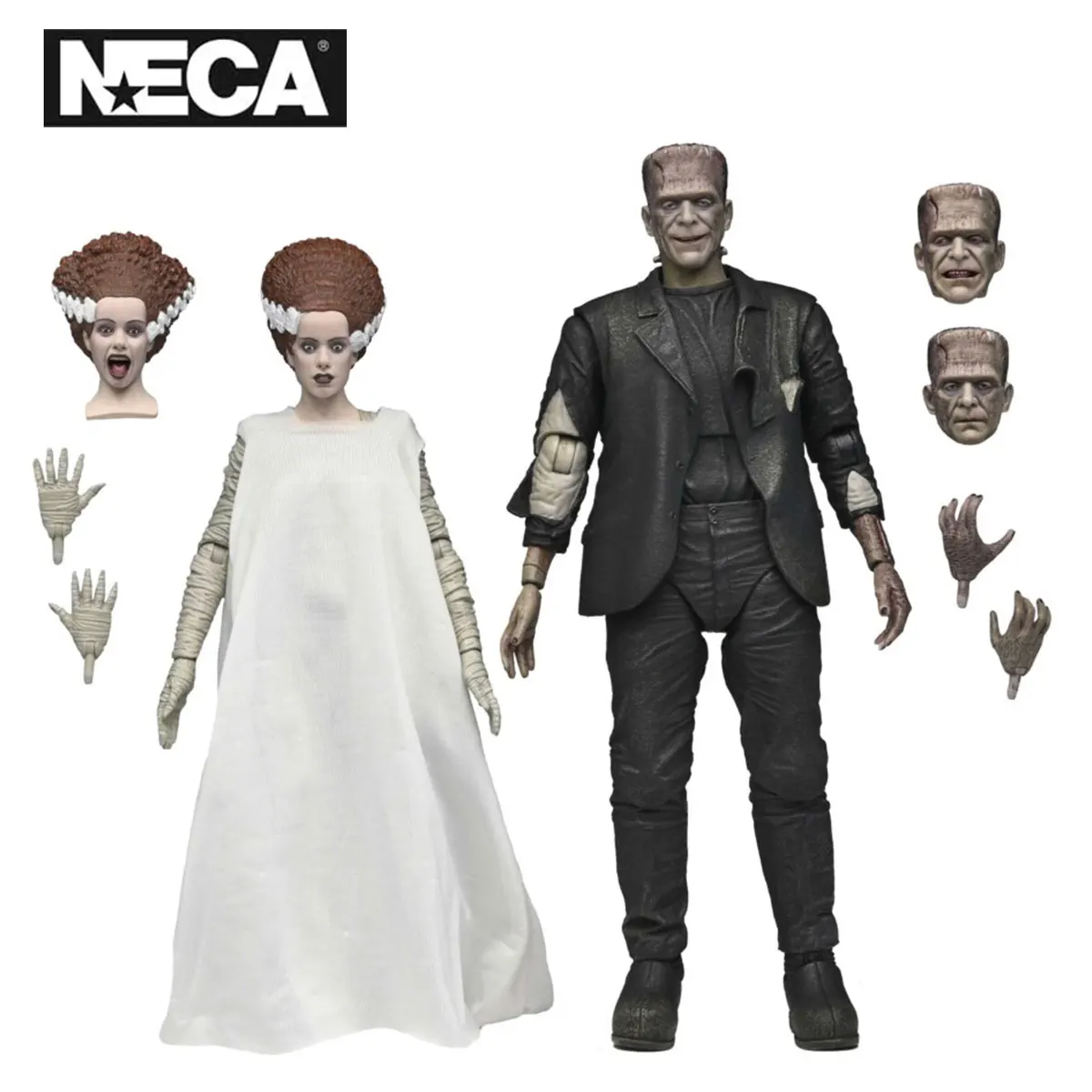 

NECA Toys Universal Monsters Action Figures 2-Pack Bride of Frankenstein 90th Anniversary The Monster & His Mate Model Doll Gift