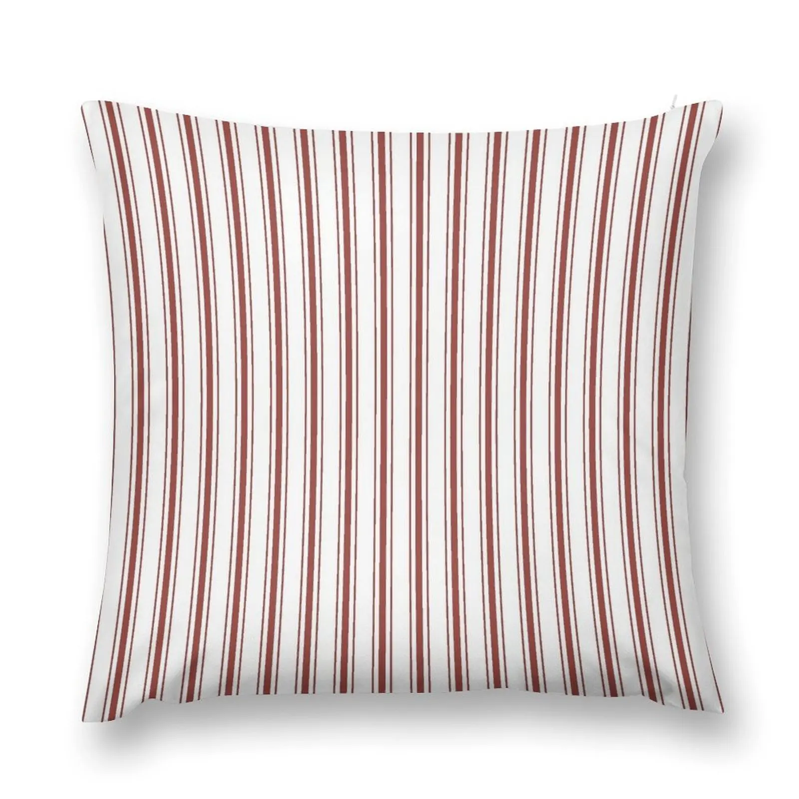 Vintage New England Shaker Barn Red Milk Paint Mattress Ticking Vertical Wide Striped Throw Pillow Cushion Cover pillow