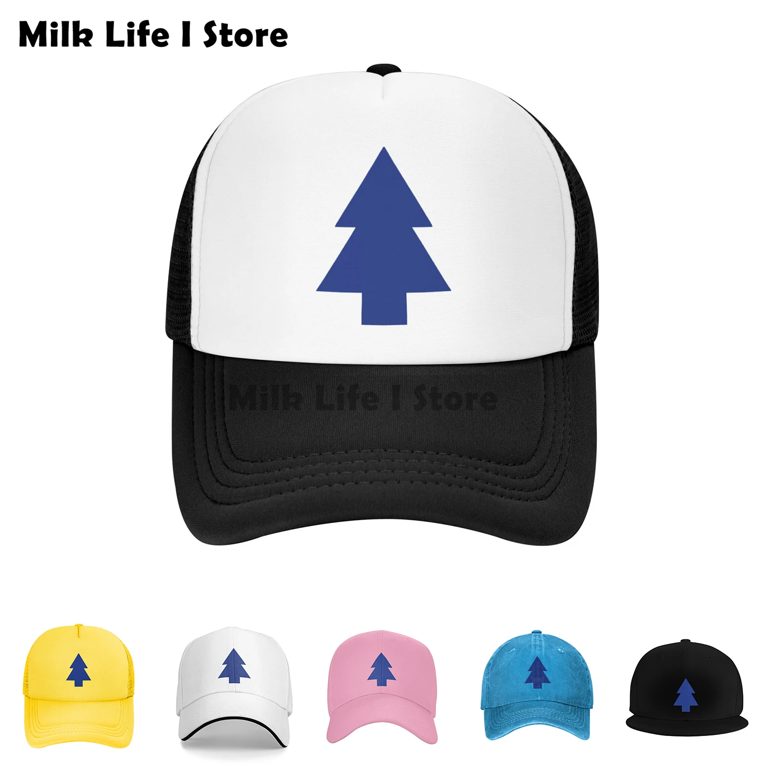 Gravity Falls Dipper Denim Baseball Cap Pines Tree Gym Hip Hop Hats Summer Sun-Proof Female Classic Snapback Cap for Unisex